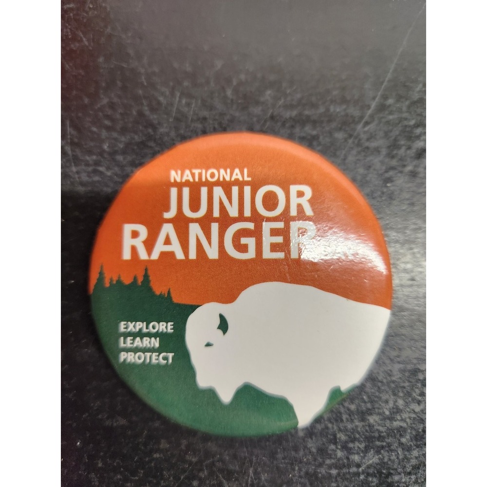 National Junior Ranger Day Pinback Button Explore Learn Protect 1.75 Inch Round
